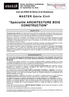 "Spécialité ARCHITECTURE BOIS CONSTRUCTION"