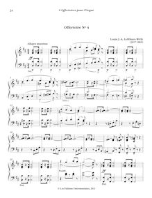 Partition , Offertoire en ré majeur, 6 offertoires pour orgue without obligato pédale