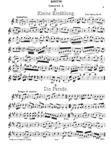 Partition violon 1 , partie, 6 Charakterstücke für die Jugend, Op.50