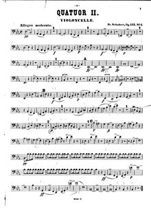Partition violoncelle, corde quatuor No. 10 en E-flat Major, D.87 (Op.125 No.1)