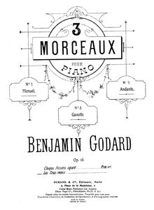 Partition complète, 3 Morceaux, Godard, Benjamin