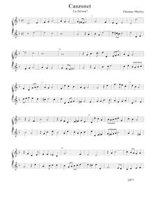 Partition La Sirena - partition complète, pour First Booke of chansonnettes to Two Voyces