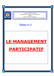 Le management participatif - Université Abdelmalek Essâadi, école nationale de commerce et de gestion