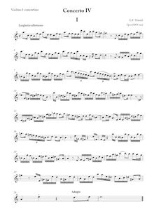 Partition parties complètes, Concerto Grosso en A minor, HWV 322