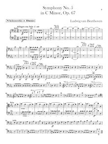 Partition violoncelles / Basses, Symphony No.5, Op.67, C minor, Beethoven, Ludwig van