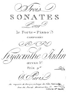 Partition , Sonata en D major, 3 Piano sonates, 3 Sonates pour le Forte-Piano Op.5 No.1