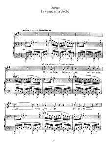 Partition complète, La vague et la cloche, E minor, Duparc, Henri par Henri Duparc