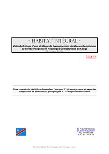 Habitat Intégral - Vision holistique d une stratégie de développement durable contemporaine au niveau villageois en République Démocratique du Congo