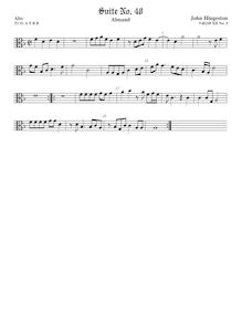 Partition ténor viole de gambe 1, alto clef, fantaisies et Almands pour 3 violes de gambe par John Hingeston