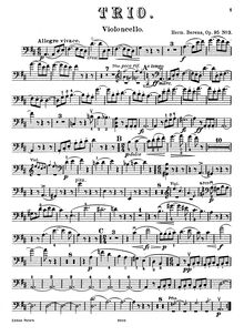 Partition de violoncelle, Piano Trio, D major, Berens, Hermann