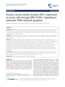 Ovarian cancer ascites increase Mcl-1 expression in tumor cells through ERK1/2-Elk-1 signaling to attenuate TRAIL-induced apoptosis
