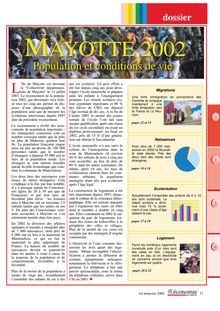 Mayotte 2002 : Population et conditions de vie. (Synthèse du dossier)