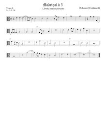 Partition ténor viole de gambe 2, alto clef, Secondo Libro de Madrigali