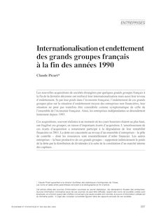 Internationalisation et endettement des grands groupes français à la fin des années 1990 ; suivi d un commentaire de Michel Boutillier - article ; n°1 ; vol.363, pg 207-234