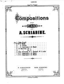 Partition complète, Waltz, Op.1, Scriabin, Aleksandr par Aleksandr Scriabin