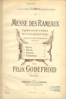 Partition couverture couleur, Messe des rameaux, Godefroid, Félix