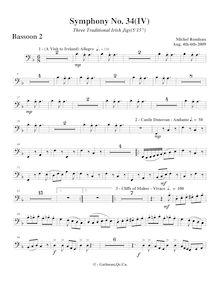 Partition basson 2, Symphony No.34, F major, Rondeau, Michel par Michel Rondeau