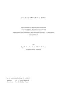 Nonlinear Interaction of Pulses [Elektronische Ressource] / Martina Chirilus-Bruckner. Betreuer: G. Schneider