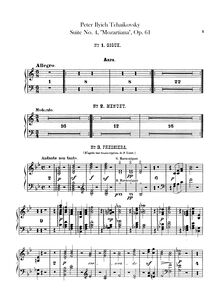 Partition harpe,  No.4, Mozartiana, Tchaikovsky, Pyotr