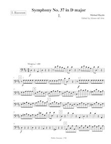 Partition basson 1, Symphony No.37, D major, Haydn, Michael