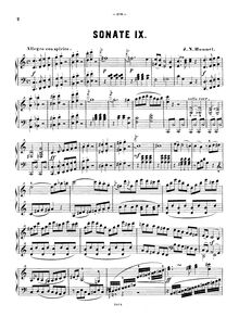 Partition complète, Piano Sonata No.9, C major, Hummel, Johann Nepomuk