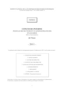 Notice d information - Notice 2011 - Administrateur interne de l Insee