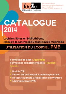 Catalogue de formation Idetic logiciel PMB