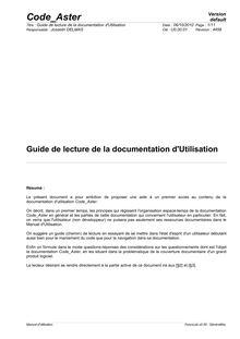 Guide de lecture de la documentation d Utilisation
