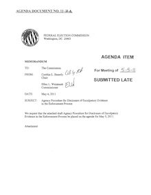 AGENDA ITEM SUBMITTED LATE