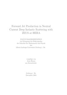 Forward jet production in neutral current deep inelastic scattering with ZEUS at HERA [Elektronische Ressource] / vorgelegt von Arno Benen