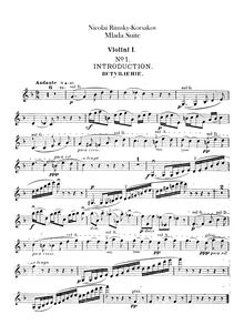 Partition violons I, Mlada, Млада, Rimsky-Korsakov, Nikolay