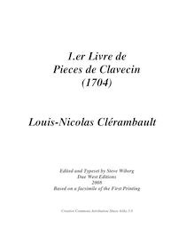 Partition complète, pièces de Clavecin, Clérambault, Louis-Nicolas