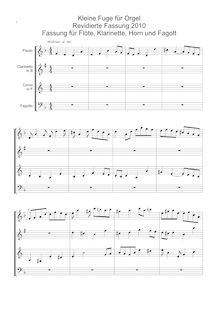 Partition complète, Little Fuga pour orgue, Fuga a 4, D minor, Zintl, Frank