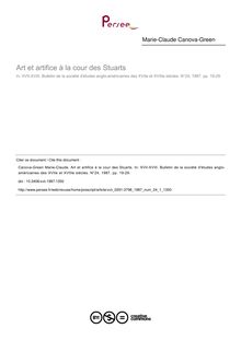 Art et artifice à la cour des Stuarts - article ; n°1 ; vol.24, pg 19-29