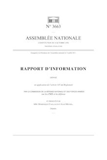 Rapport d information déposé (...) par la commission de la défense nationale et des forces armées sur les PME et la défense