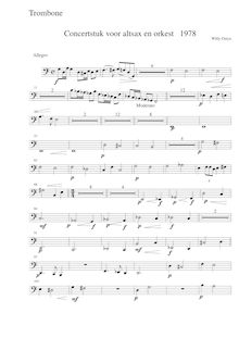 Partition Trombone 3 (basse), Concertstuk Alt-sax en orkest, Ostijn, Willy