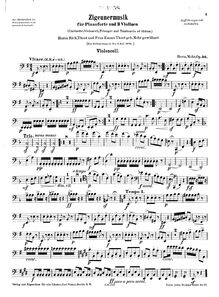 Partition de violoncelle, Zigeunermusik, Mohr, Hermann