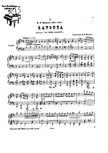 Partition Gavotta, Les Indes galantes, Opéra-ballet, Rameau, Jean-Philippe