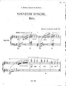 Partition No.2 - Souvenir d Ischl, Valse, 2 Piano pièces, Op.35 par Theodor Leschetizky