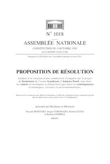 Proposition de résolution sur le projet de fermeture de l’usine Goodyear d’Amiens-Nord