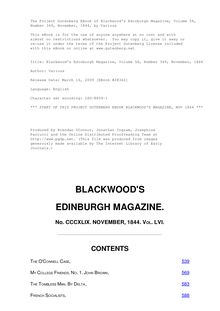 Blackwood s Edinburgh Magazine, Volume 56, Number 349, November, 1844