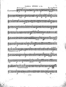 Partition cor 1 (E♭), Grand Piano Concerto, Op.25, Mozart, Franz Xaver Wolfgang