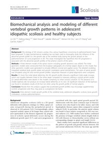 Biomechanical analysis and modeling of different vertebral growth patterns in adolescent idiopathic scoliosis and healthy subjects