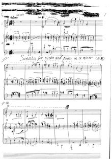 Partition , Moderato, violon Sonata, A minor, Geng, Shiqi