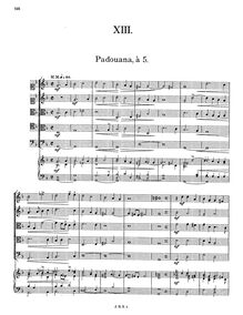 Partition  XIII, Banchetto Musicale, Schein, Johann Hermann