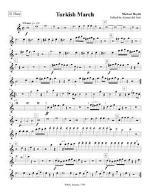 Partition flûte 2, Marcia turchesca, Turkish March, C major, Haydn, Michael