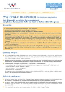 VASTAREL - VASTAREL 05-10-2011 SYNTHESE CT-10934