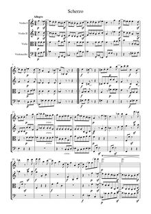 Partition , Scherzo. Allegro, corde quatuor No.6, Op.18/6, B? major