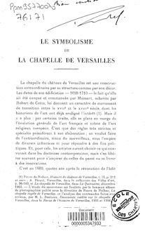 Le symbolisme de la chapelle de Versailles