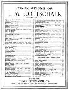Partition complète, Pensée poétique, Op.62, Gottschalk, Louis Moreau